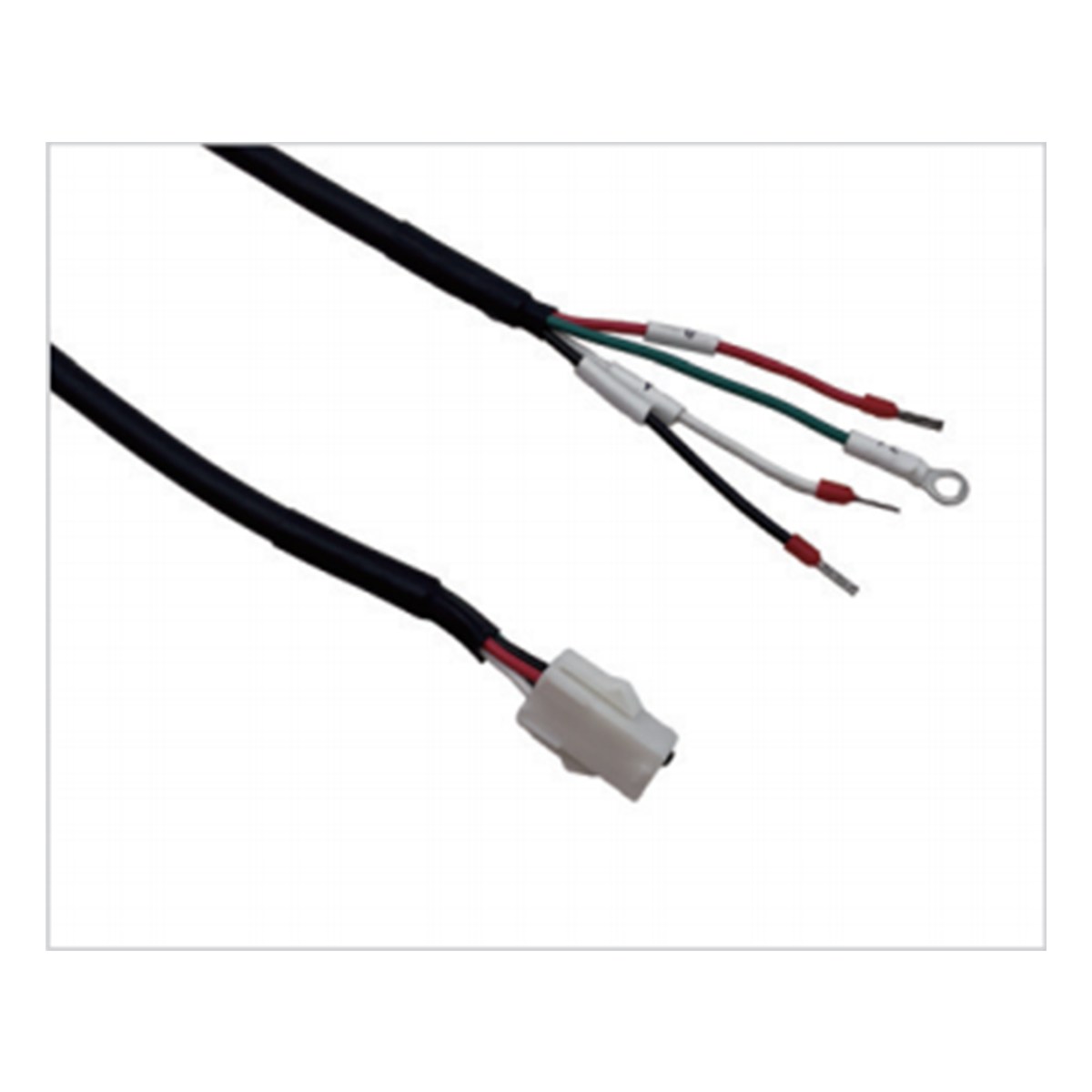 Schneider-compatible VW3M5D1AR servo power harness with white connector