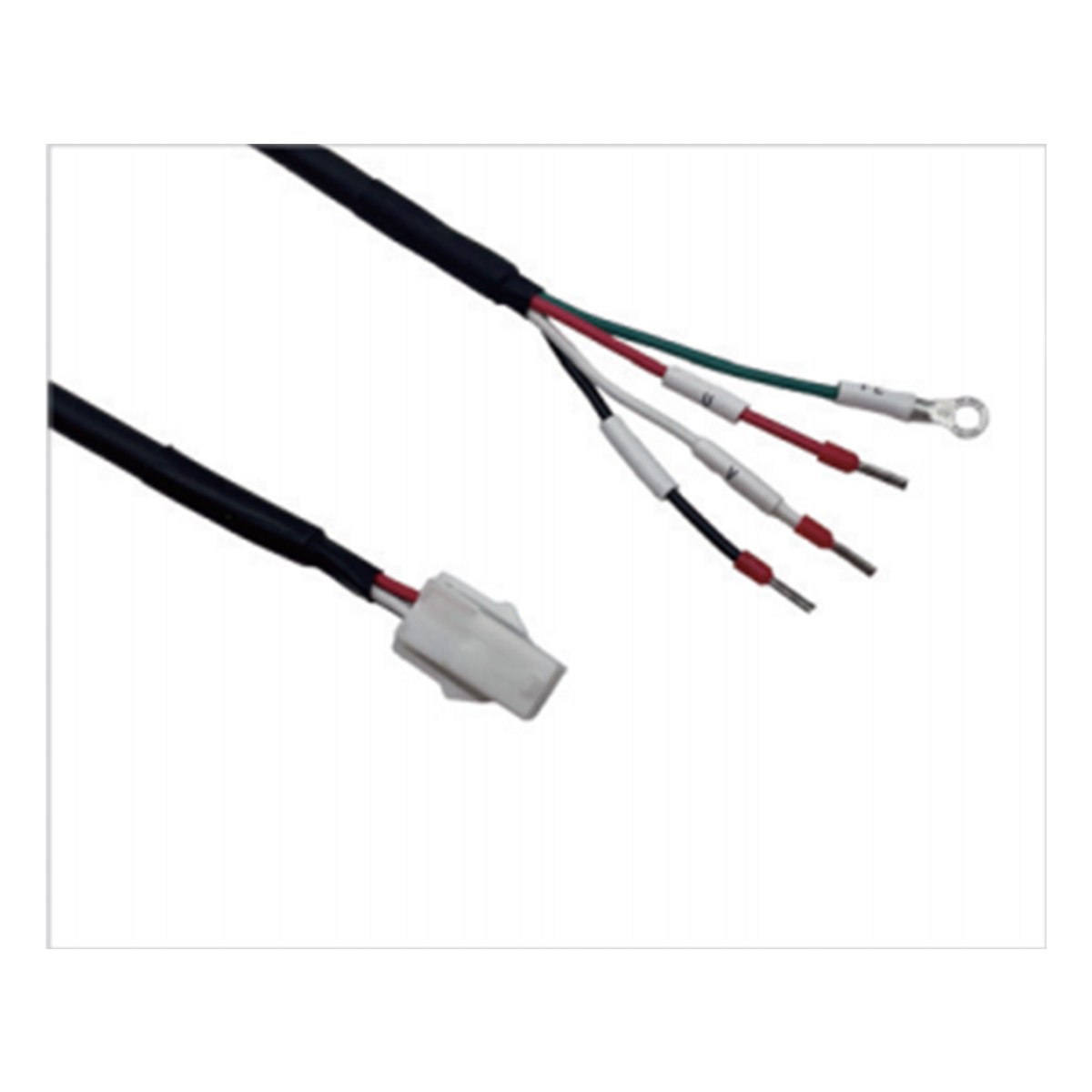 Omron-compatible R88A-CAEC servo power harness with white connector