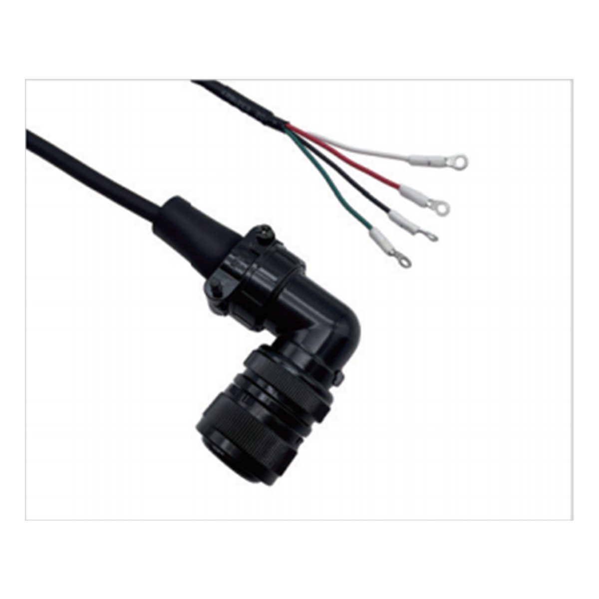 Omron-compatible R88A-CAWC servo power harness with right-angle connector