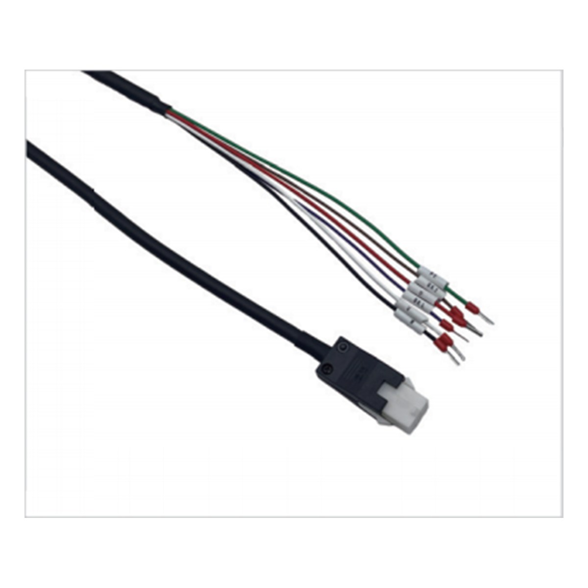 Schneider-compatible VW3M5D1FR power harness with black and white connector