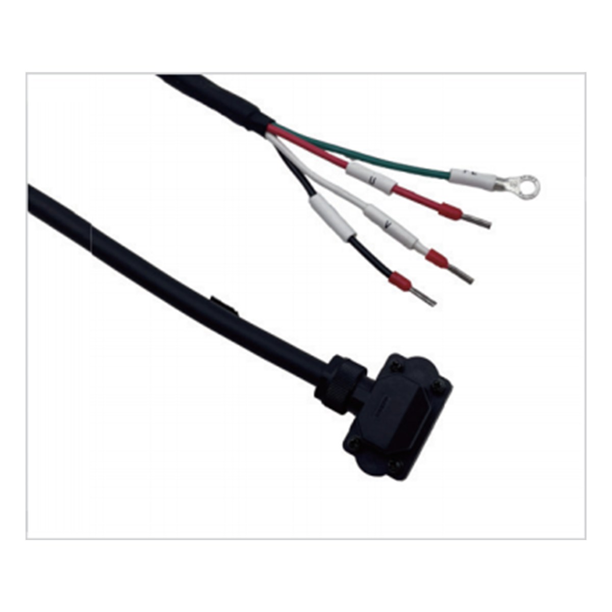 Omron-compatible R88A-CAKA servo power harness with black connector