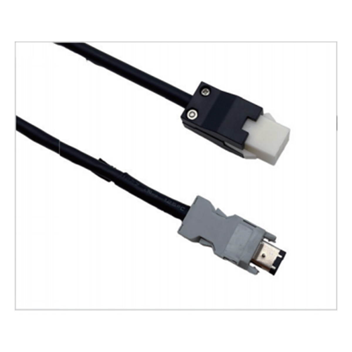 Omron-compatible R88A-CRGA encoder cable with black and gray connectors
