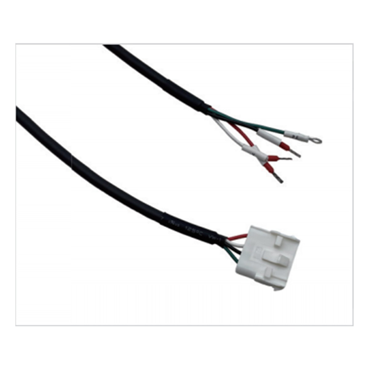 Omron-compatible R88A-CAWA servo power harness with white multi-pin connector