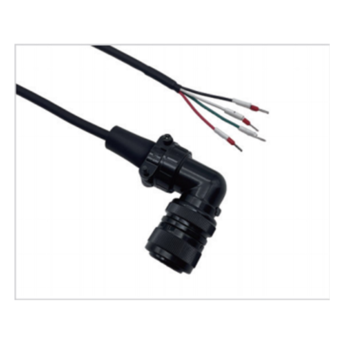 Mitsubishi-compatible MR-PWCNS1 servo power harness with right-angle connector