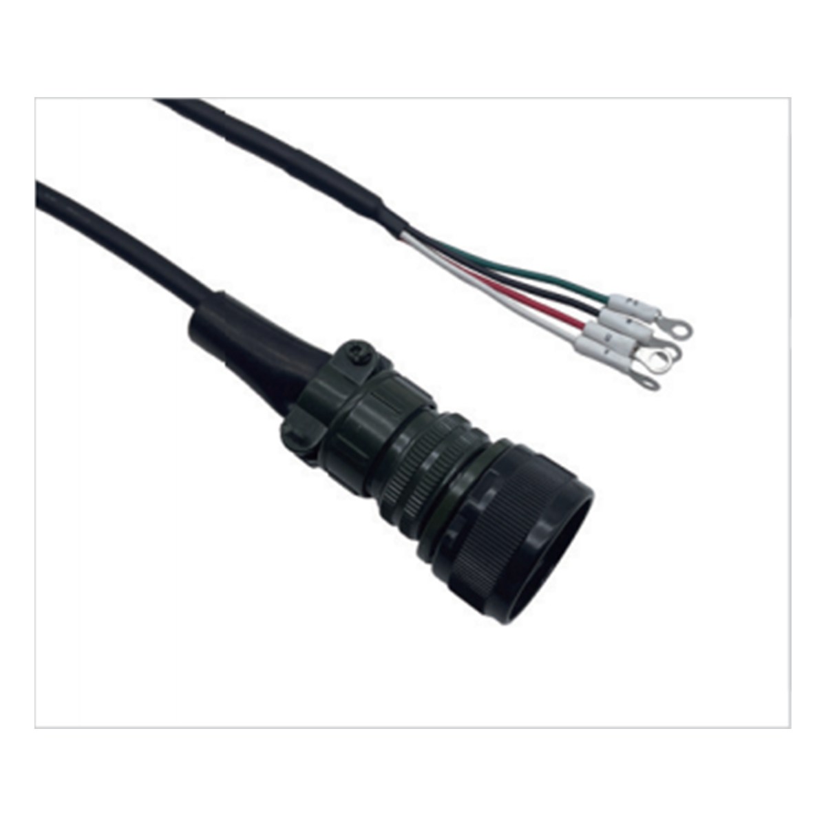 Schneider-compatible VW3M5D4AR servo power harness with circular connector